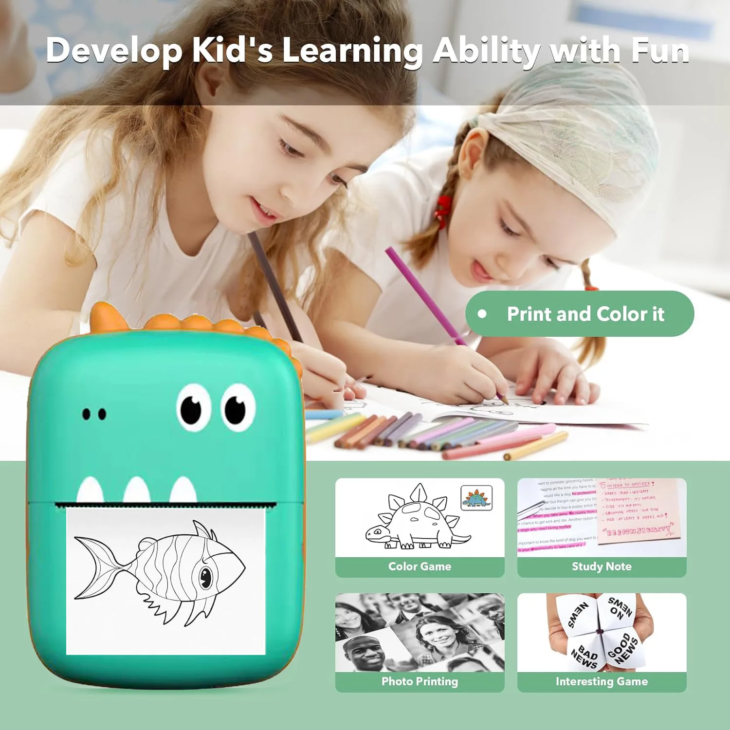 Portable Thermal Mini Photo Po - đánh giá và giá Kids Education Questions