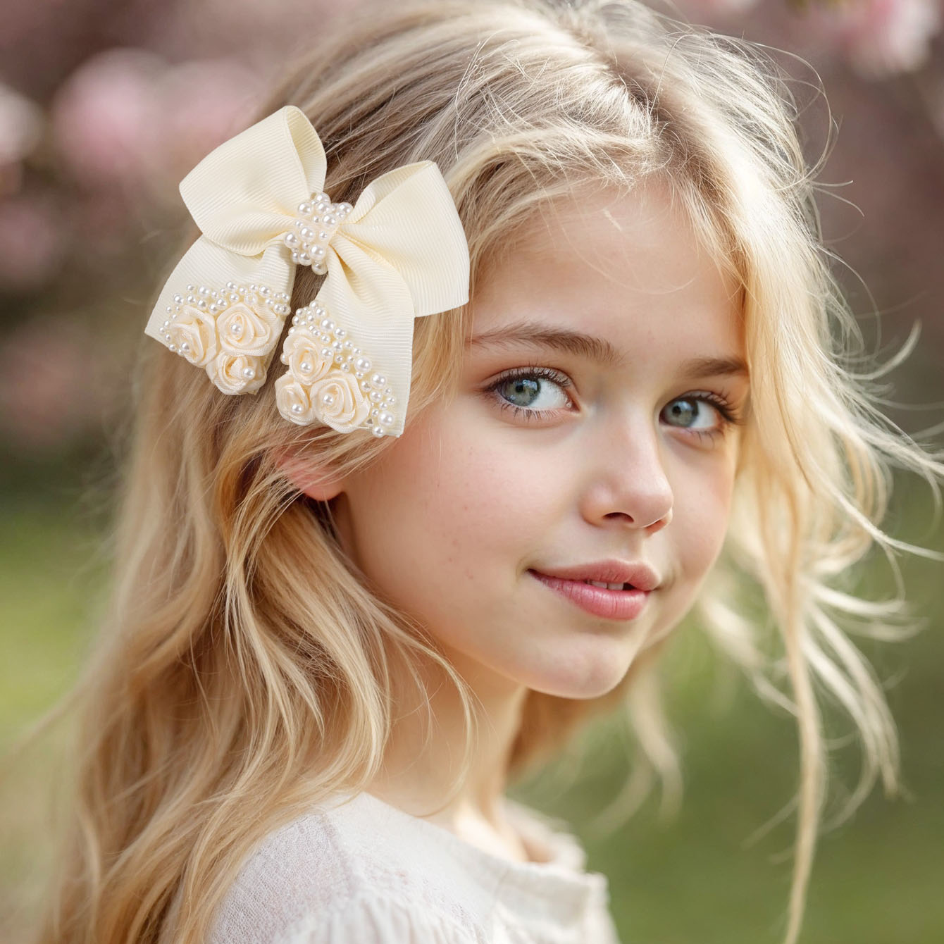 2Pcs New Flower Bow Hair Clips - đánh giá và giá Kids Education School