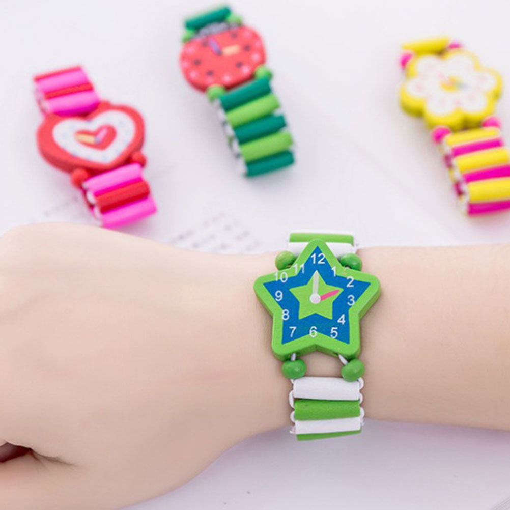 5Pcs Kids Cartoon Wooden Watch - đánh giá và giá Educational Cartoon For Kids
